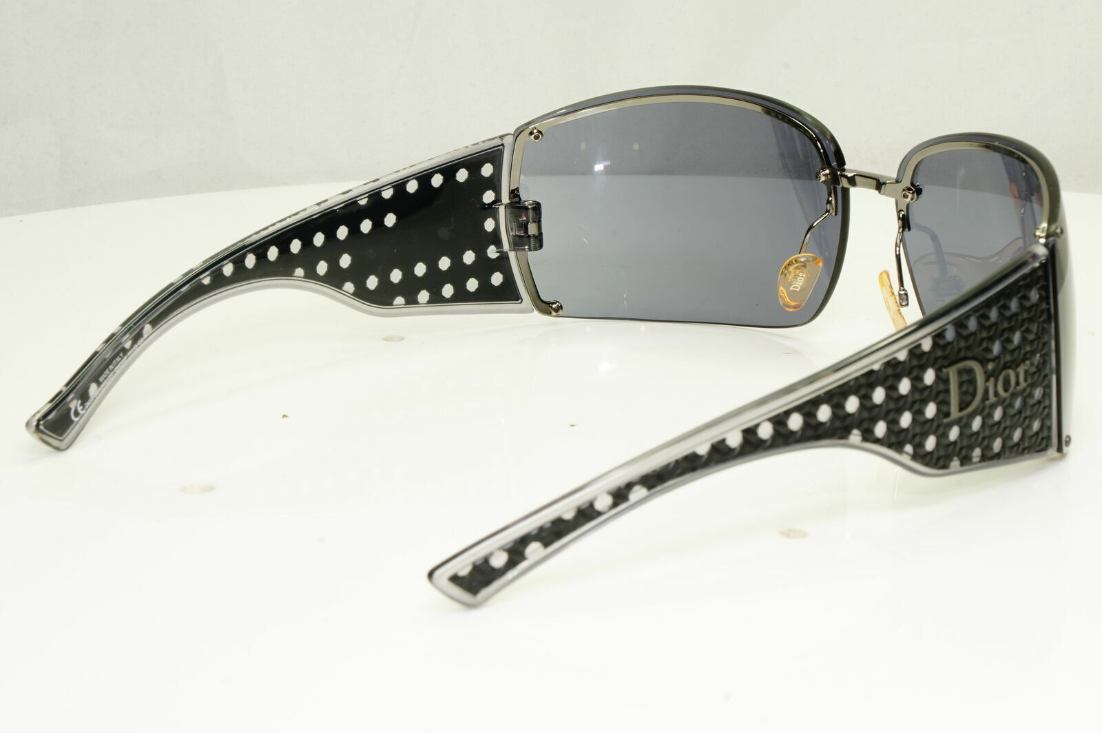 Dior Quadrille Black Large Sunglasses Womens Square Black Mesh Grey F QHOAP