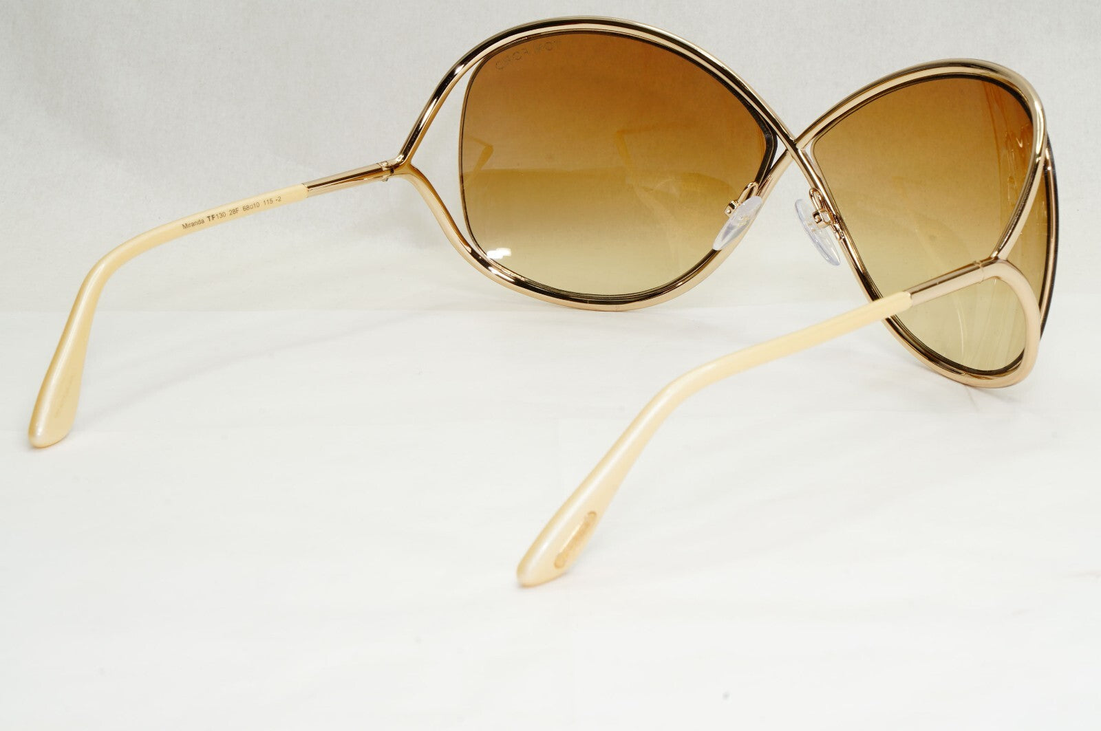 Tom Ford Sunglasses Miranda Gold Brown Gradient Metal FT0130 TF 130 28F [a]