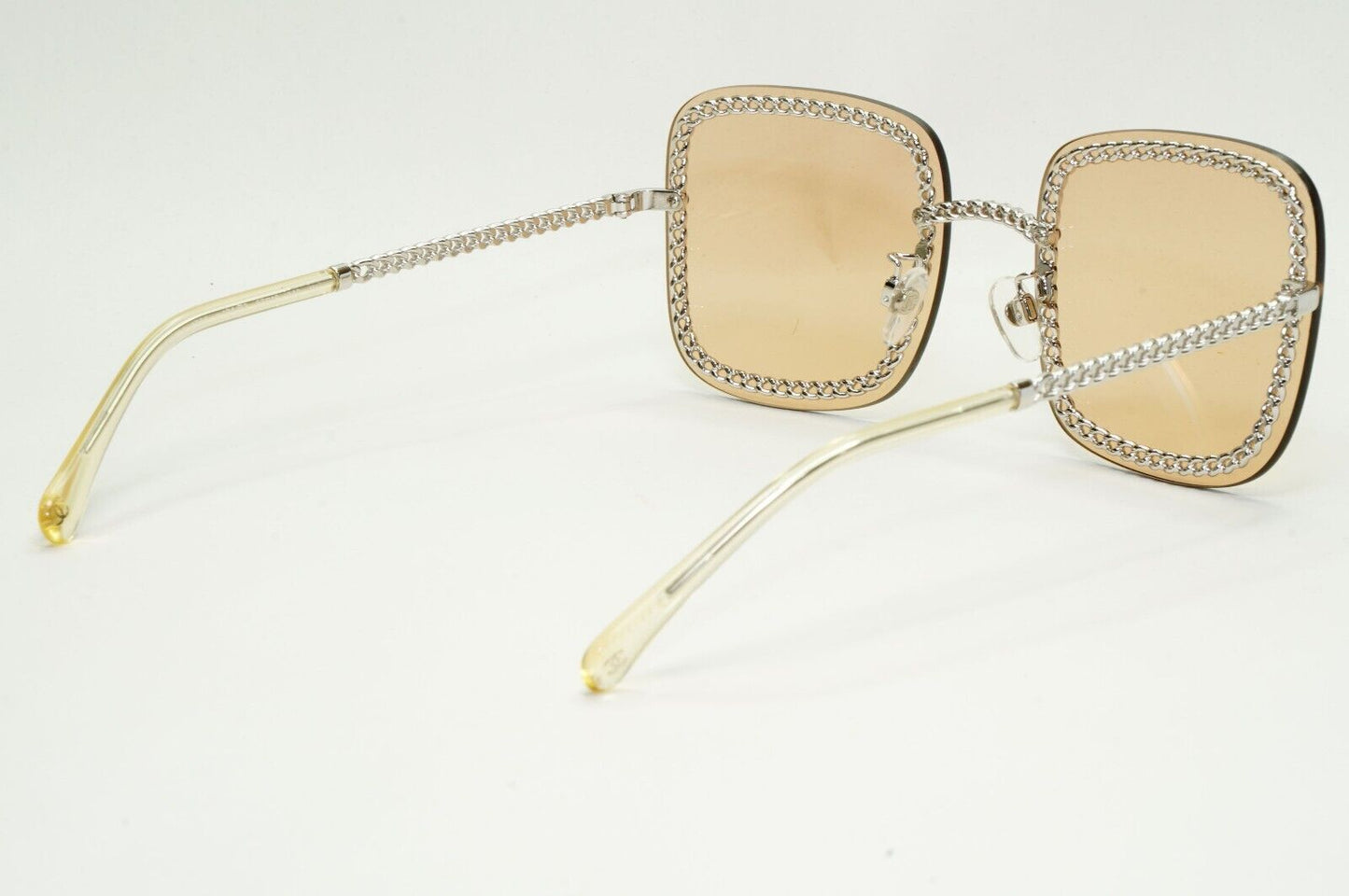 Chanel Sunglasses Chain Square Silver Light Brown Lens 4244 c.124/73 57mm