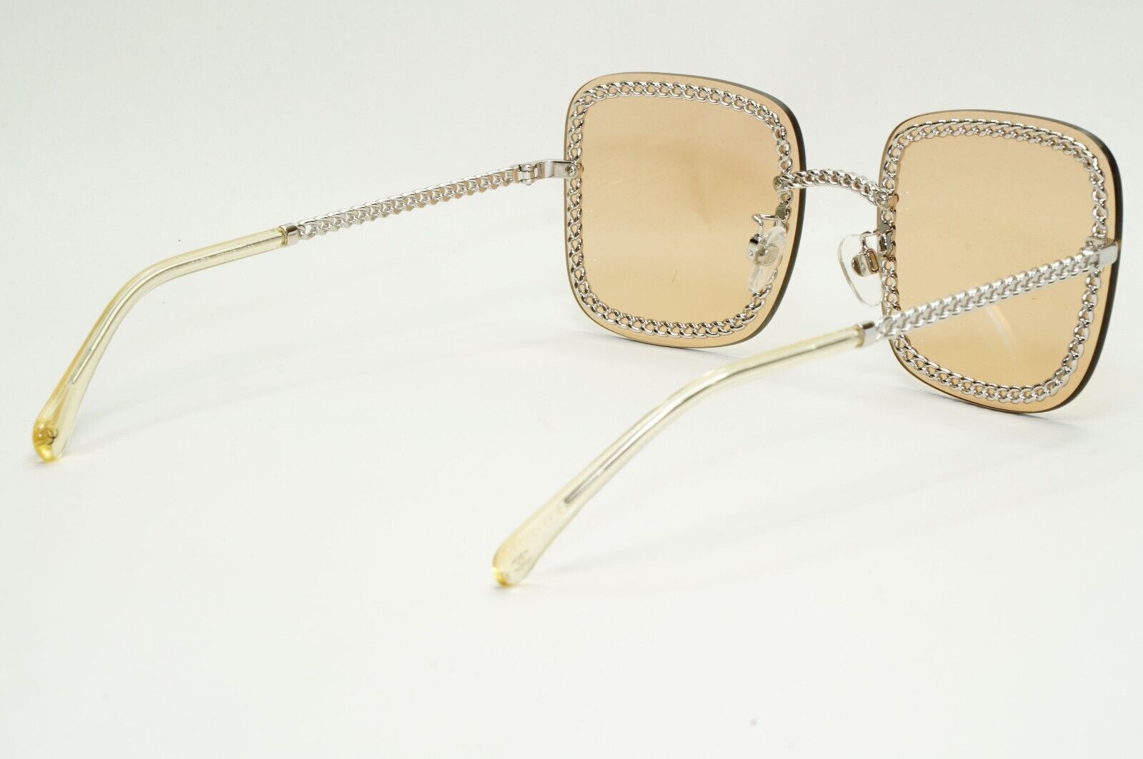 Chanel Sunglasses Chain Square Silver Light Brown Lens 4244 c.124/73 57mm