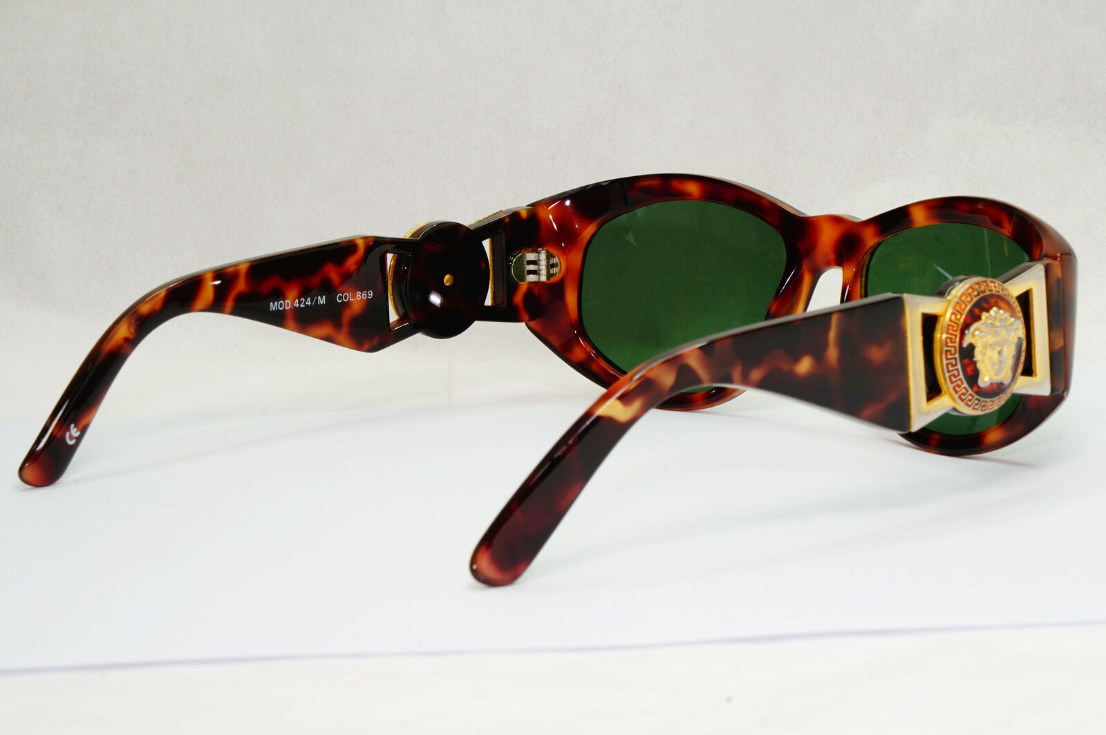 Gianni Versace Sunglasses 1996 Vintage Brown Gold MOD 424/M CO 869 Biggie 130224