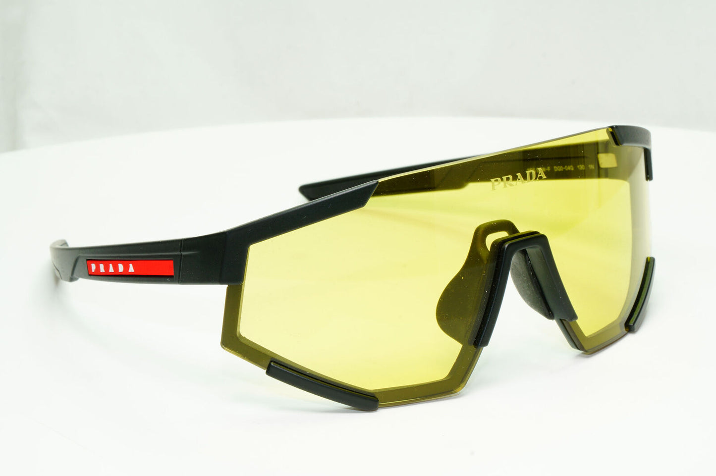 Prada Yellow Black Sunglasses Shield Visor Large PS04WSF SPS 04W-F DG0-04Q