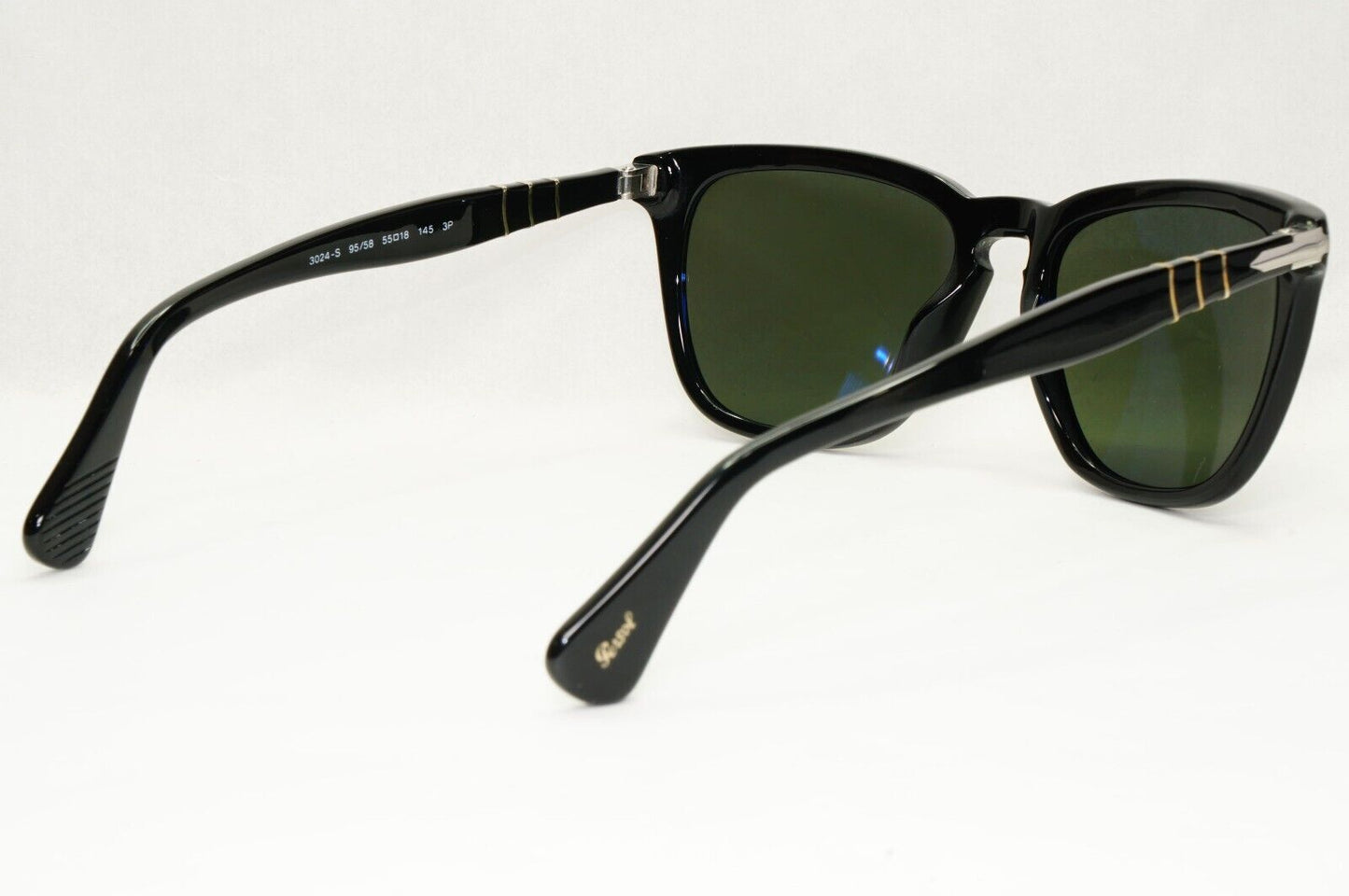 Persol Sunglasses 2012 Capri Polarized Black Grey Green Square 3024-S 95/58 55mm
