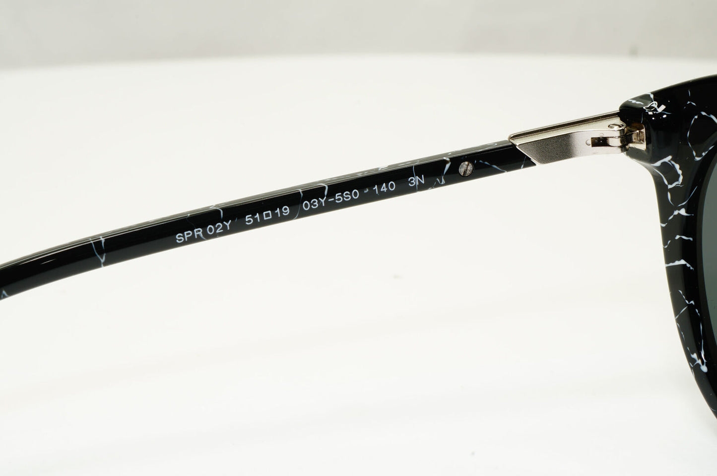 Prada Black Marble Sunglasses Lightning Womens Fashion PR02YS SPR 02Y 03Y-5S0