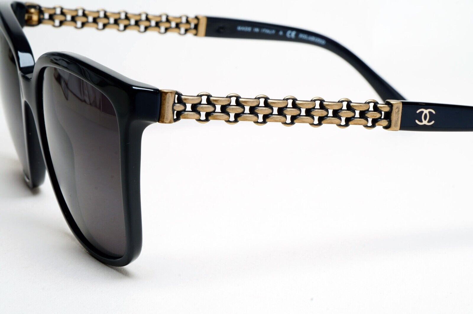 Chanel Sunglasses Chain Black Glossy Square Bronze 5325 c.501/S8 54mm 261124