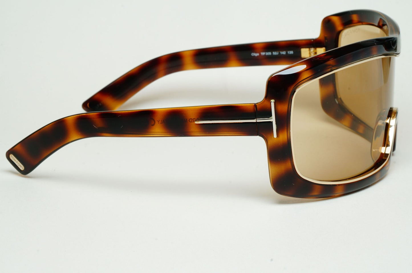 Tom Ford Sunglasses Olga Sunglasses Shield Ski Large Brown Tortoise TF 305 52J