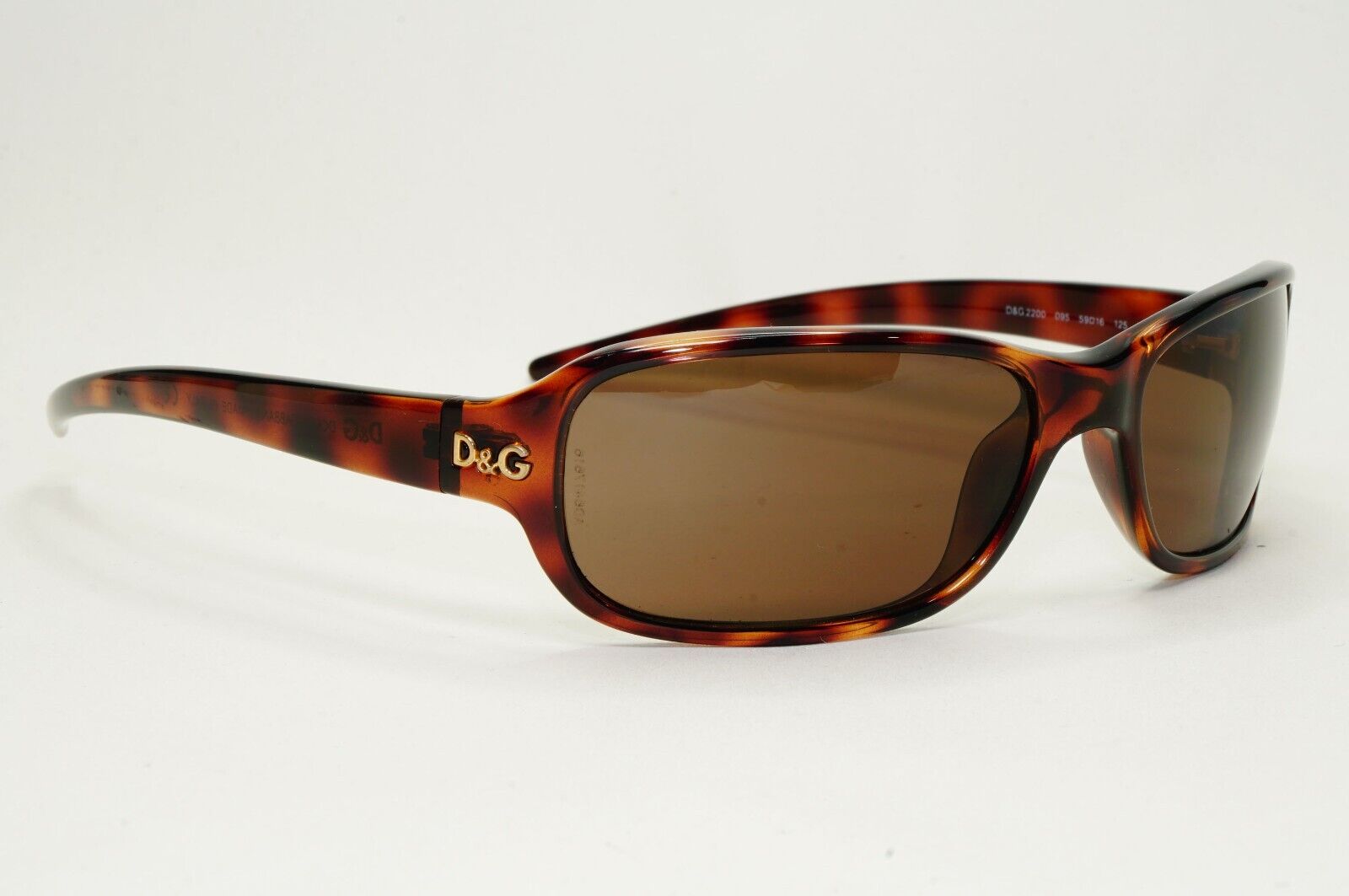 Dolce & Gabbana Sunglasses 2008 Vintage Brown Tortoise Wrap D&G 2200 095 031124