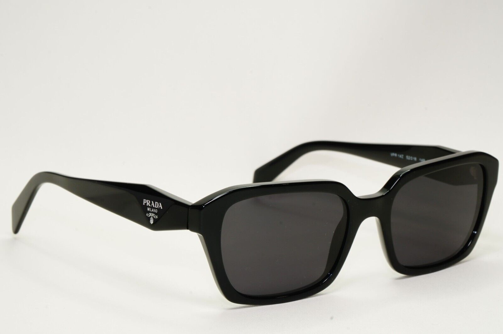 Prada Sunglasses Symbole Glossy Black Square PR14ZV VPR 14Z 1AB-1O1 52mm