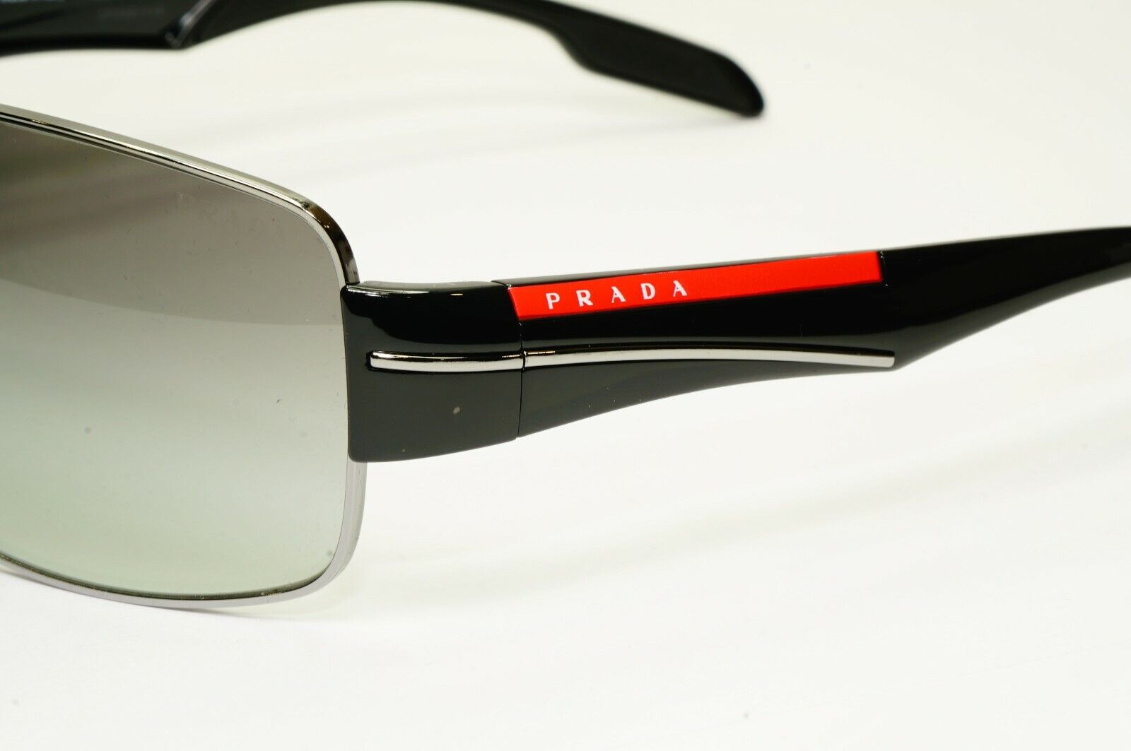 Prada Sunglasses Mens Black Grey Gradient Fade Square PS53NS SPS 53N 5AV-3M1