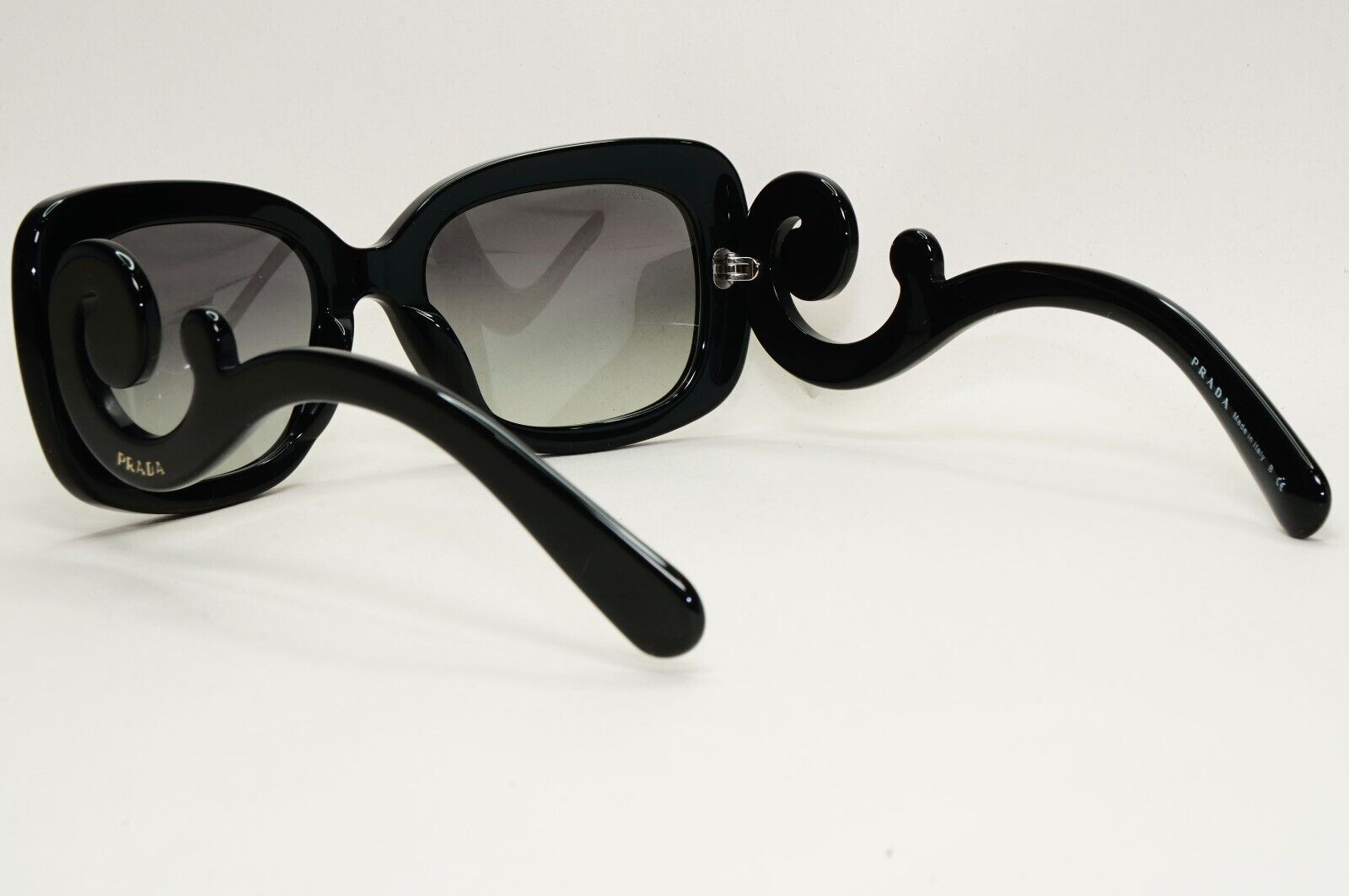 Prada Sunglasses Baroque Swirl Black Grey Square PR27OS-A SPR 27O-A 1AB-3M1