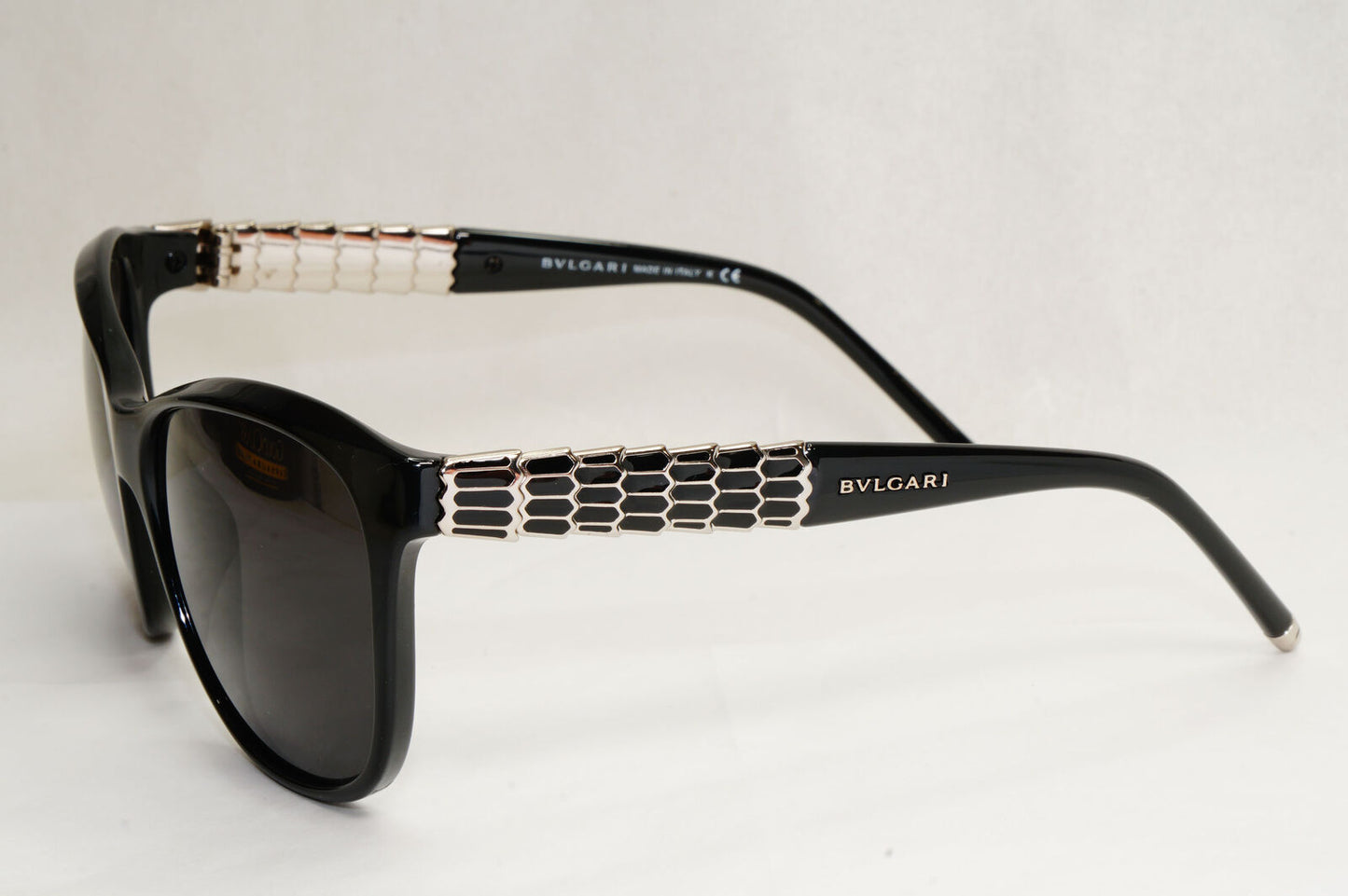 Bvlgari Sunglasses 2011 Vintage Black Silver Scales Square 8104 901/8G 060324