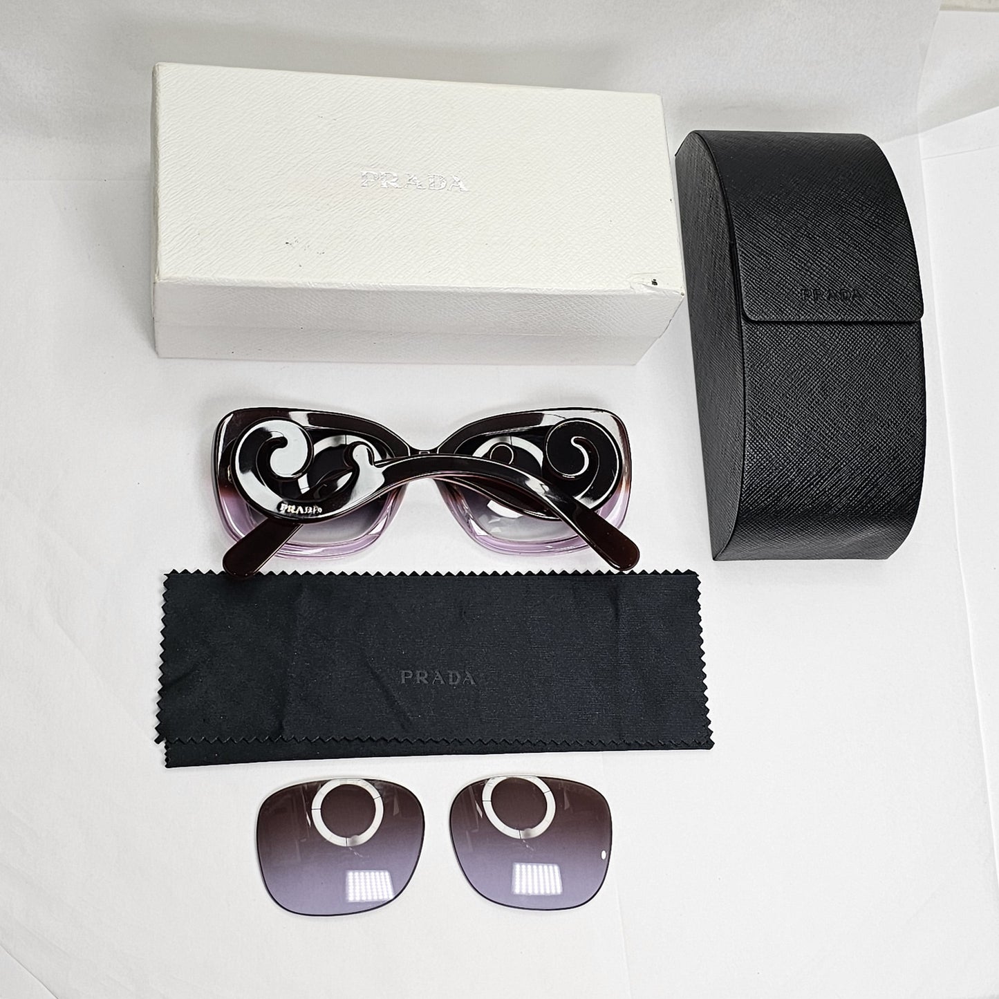 Prada Sunglasses Swirl Baroque Square Brown Grey PR27OS SPR 27O OAY-6P1 130124