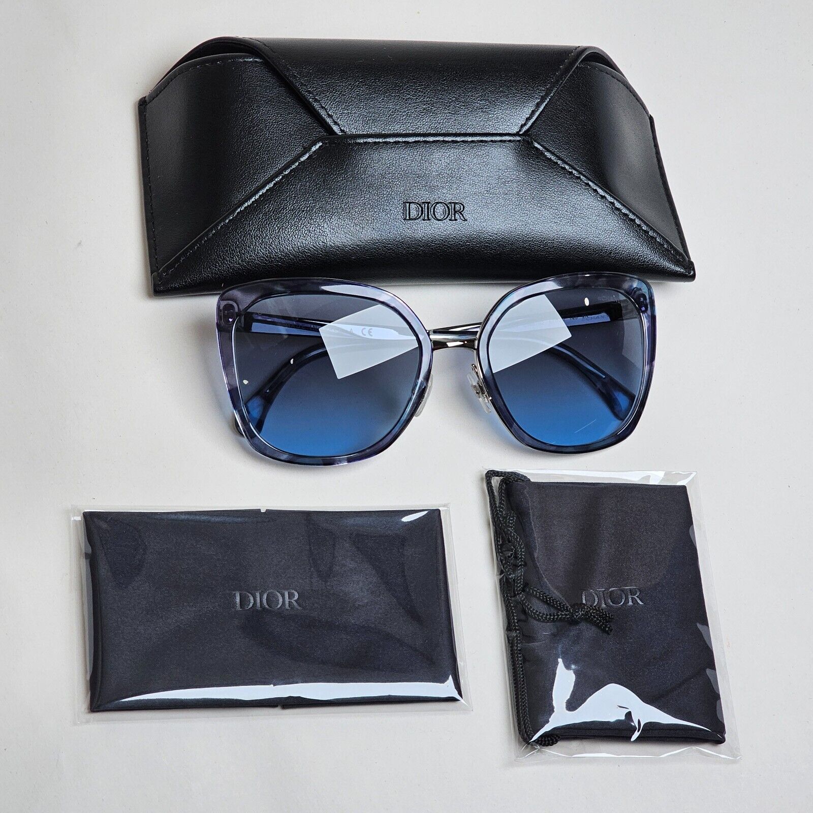 Chanel Sunglasses Blue Gradient Square Silver Metal 4209 c.465/S2 57mm 100125