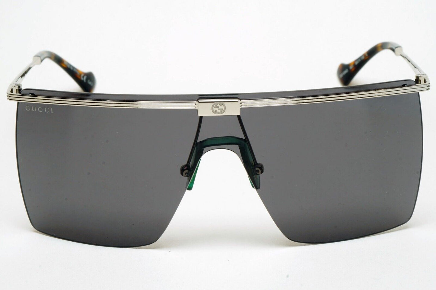 Gucci Sunglasses 2022 Silver Black Shield Visor Square Unisex GG1096S 001 180125