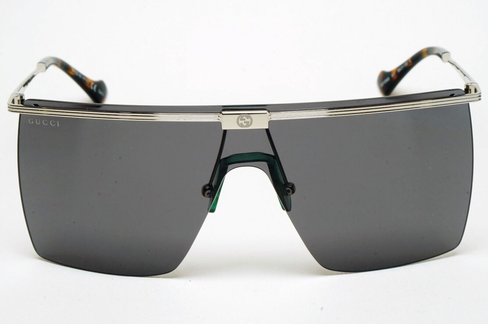 Gucci Sunglasses 2022 Silver Black Shield Visor Square Unisex GG1096S 001 180125