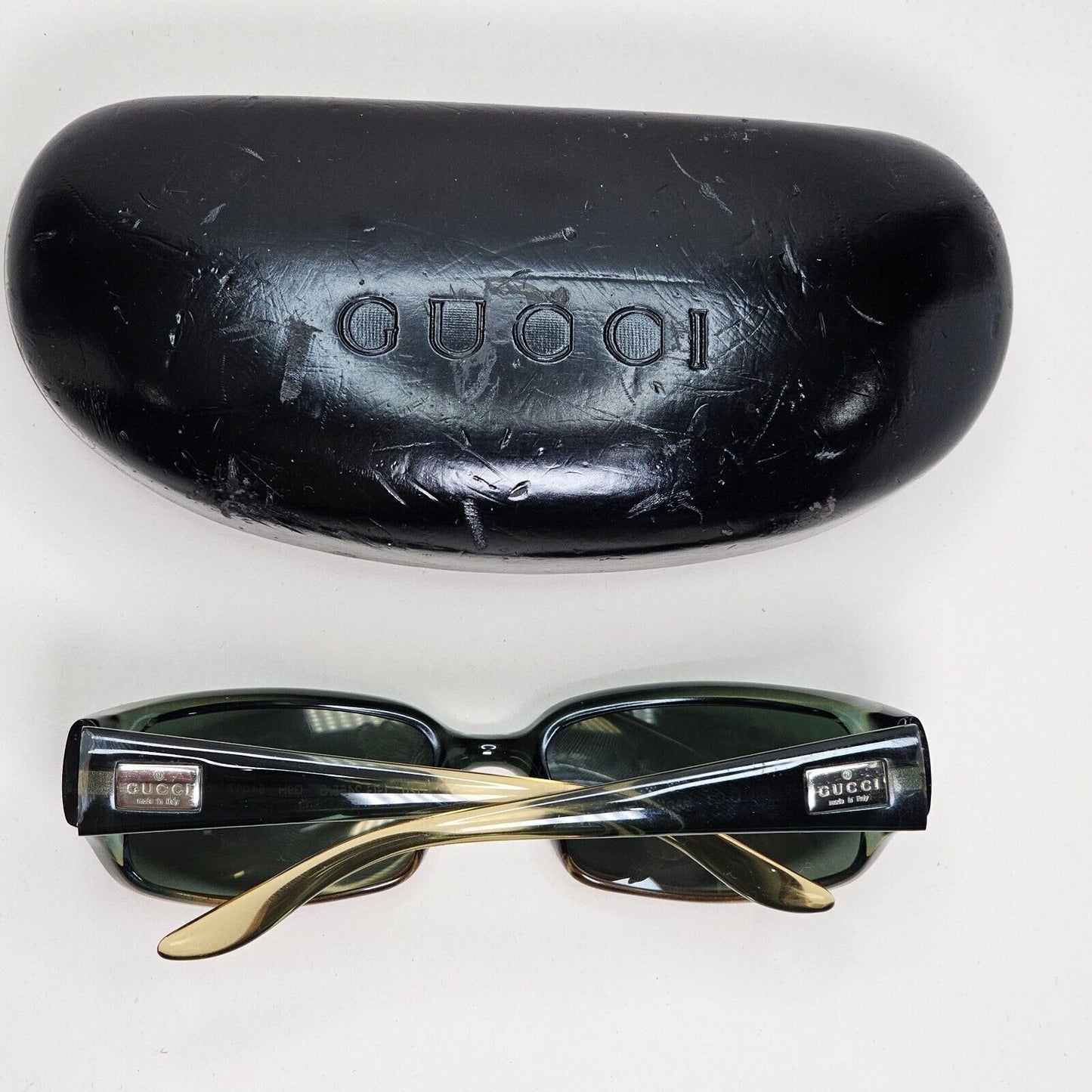 Gucci Sunglasses 1999 Vintage Green Transparent Rectangle GG 2455/S G9H 141024