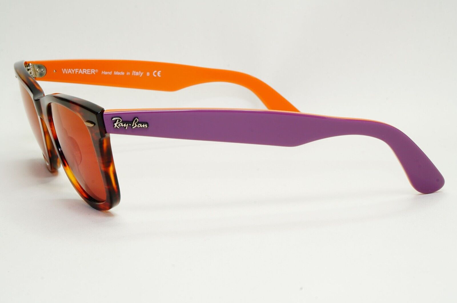 Ray-Ban Sunglasses Wayfarer Brown Havana Purple Dark Red Mirror RB 2140 1177/2K