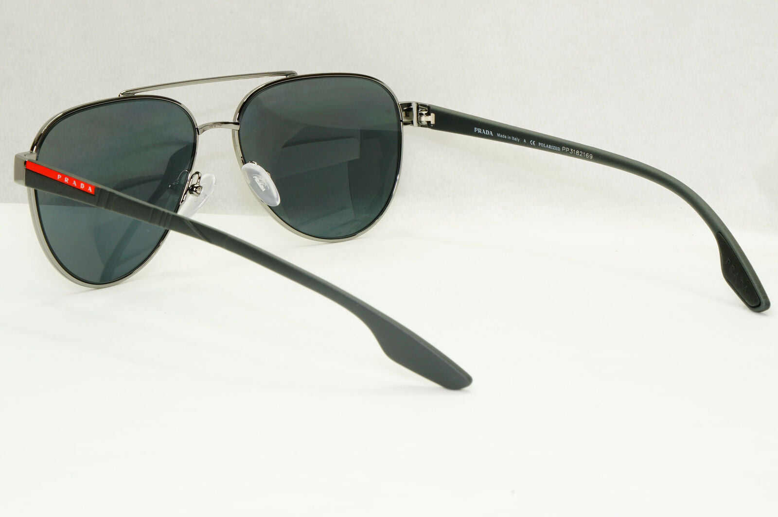 Prada Sunglasses Polarized Gunmetal Grey Pilot Metal PS54TS SPS 54T 5AV-5Z1 58mm