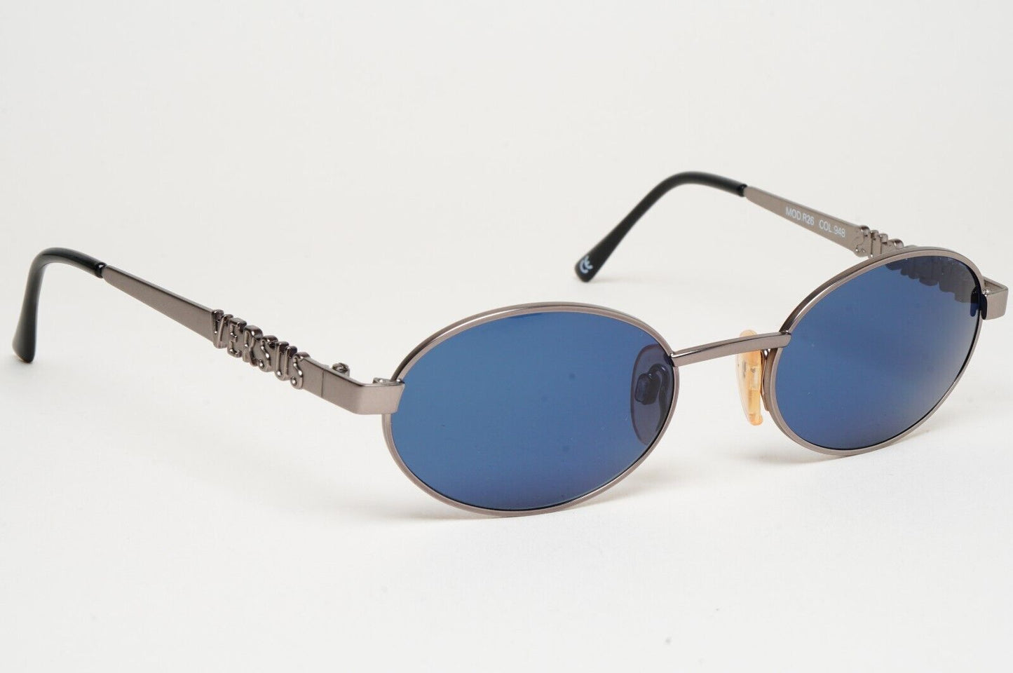 Versus Sunglasses 1996 by Gianni Versace Vintage Gunmetal Blue MOD R26 COL 948