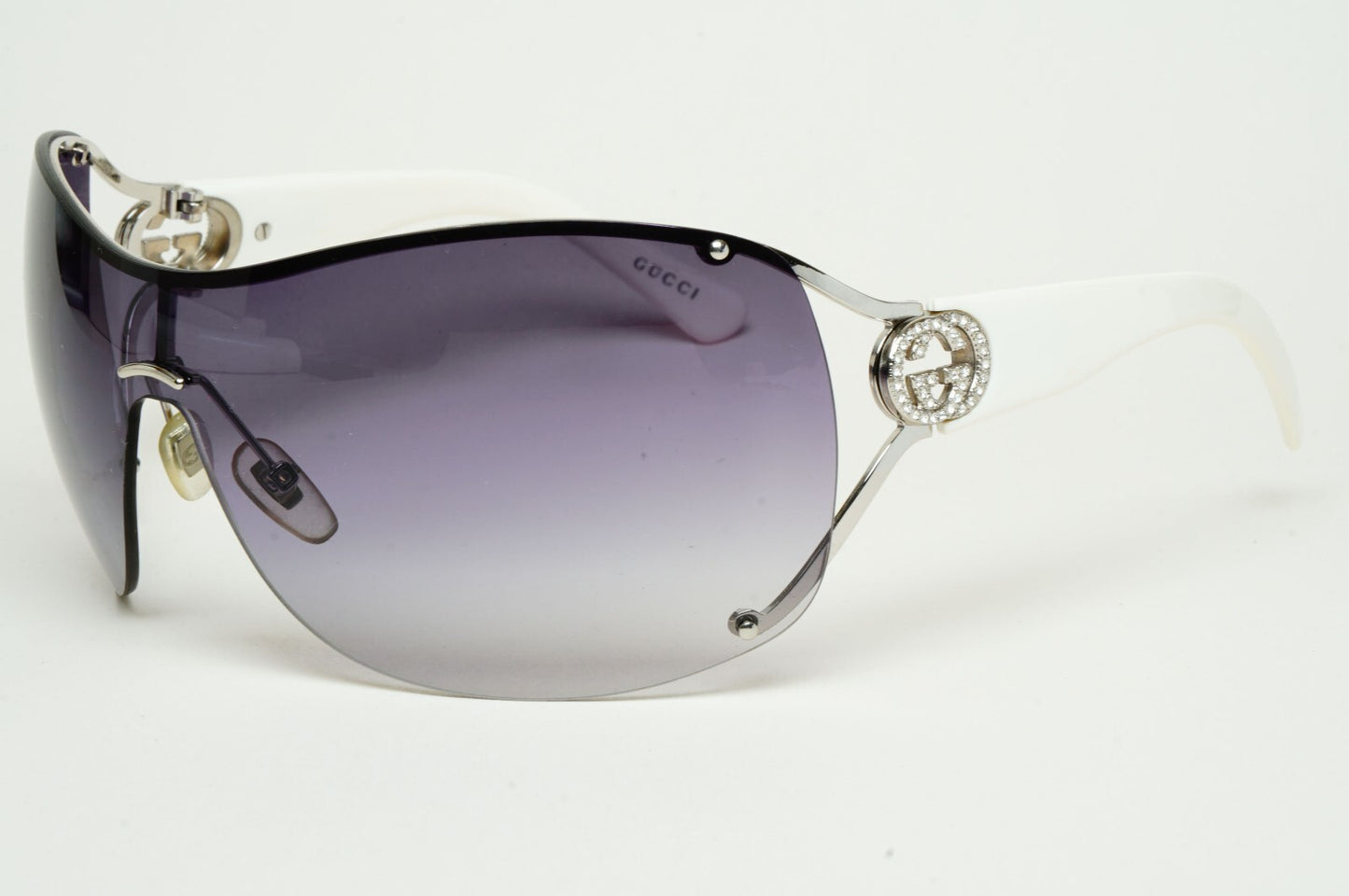 Gucci Sunglasses 2006 Vintage Shield Wrap Grey White GG 2808/S 010KJ 070325
