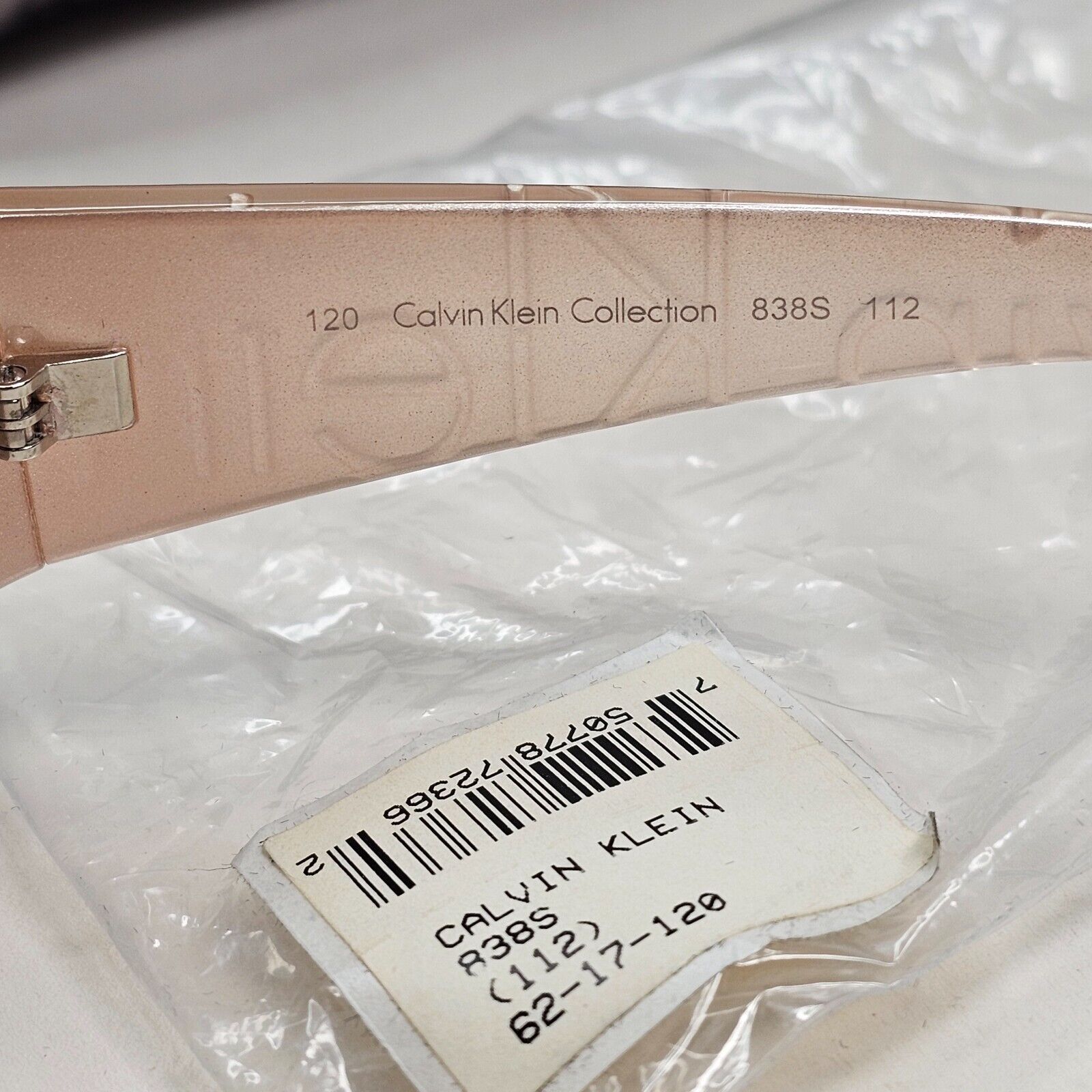 Calvin Klein Sunglasses 2005 Vintage Nude Beige Brown Unisex 838S 112 121124