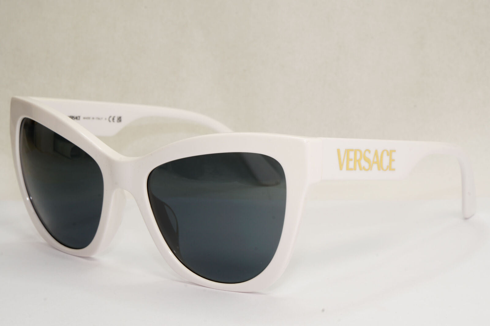 Versace Sunglasses White Gold Cat Eye Grey MOD VE 4417-U 314/87