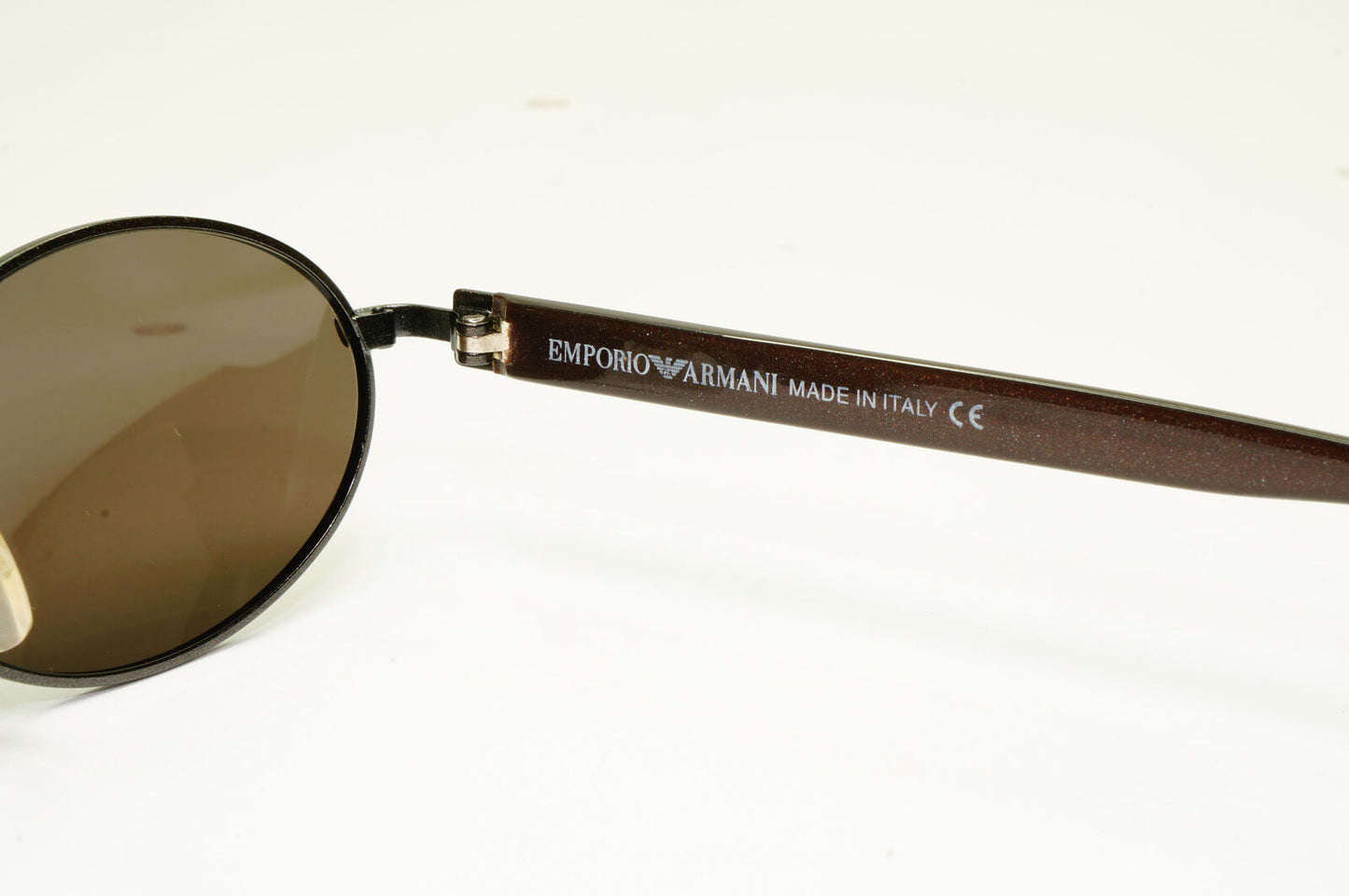 Emporio Armani 1997 Vintage Sunglasses Mens Womens Oval Brown Metal 083-S 1076