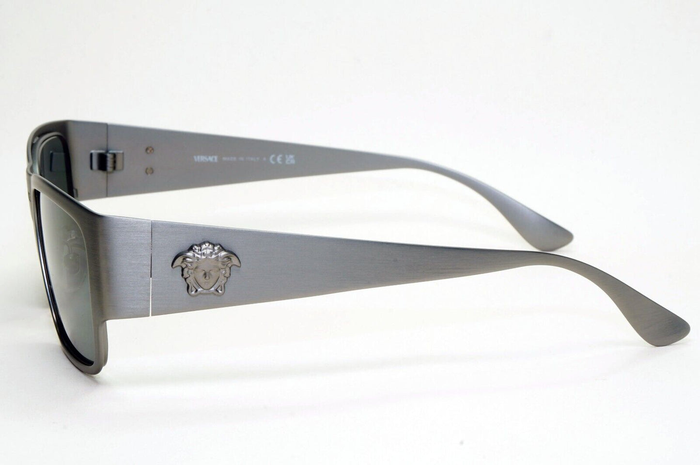 Versace Sunglasses Gunmetal Medusa Dark Silver Brushed Matte MOD VE 2262 1262/87