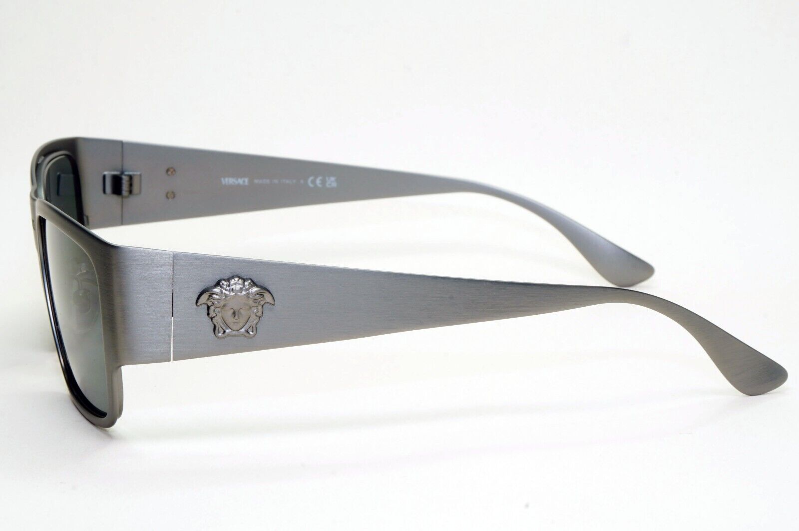 Versace Sunglasses Gunmetal Medusa Dark Silver Brushed Matte MOD VE 2262 1262/87