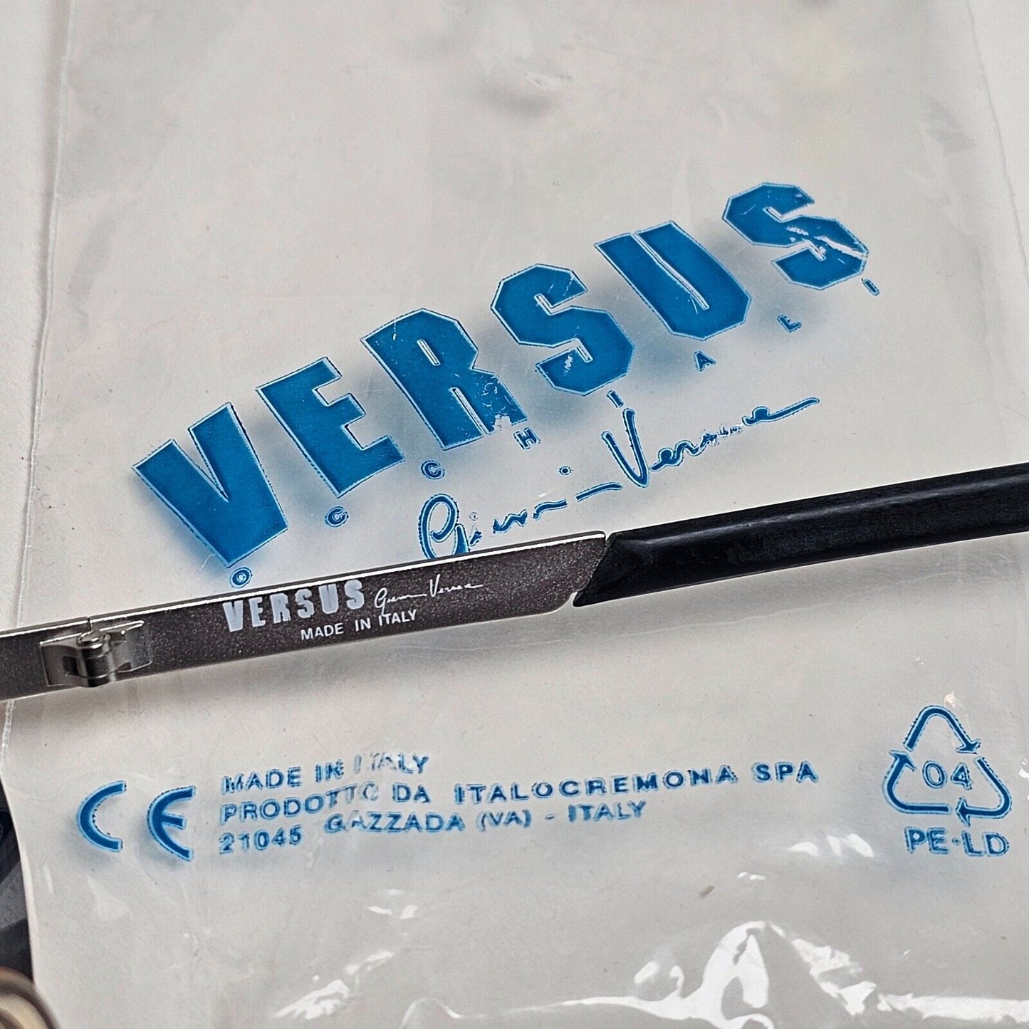 Versus Sunglasses 1996 by Gianni Versace Vintage Silver Hexagon MOD F09 COL 40M
