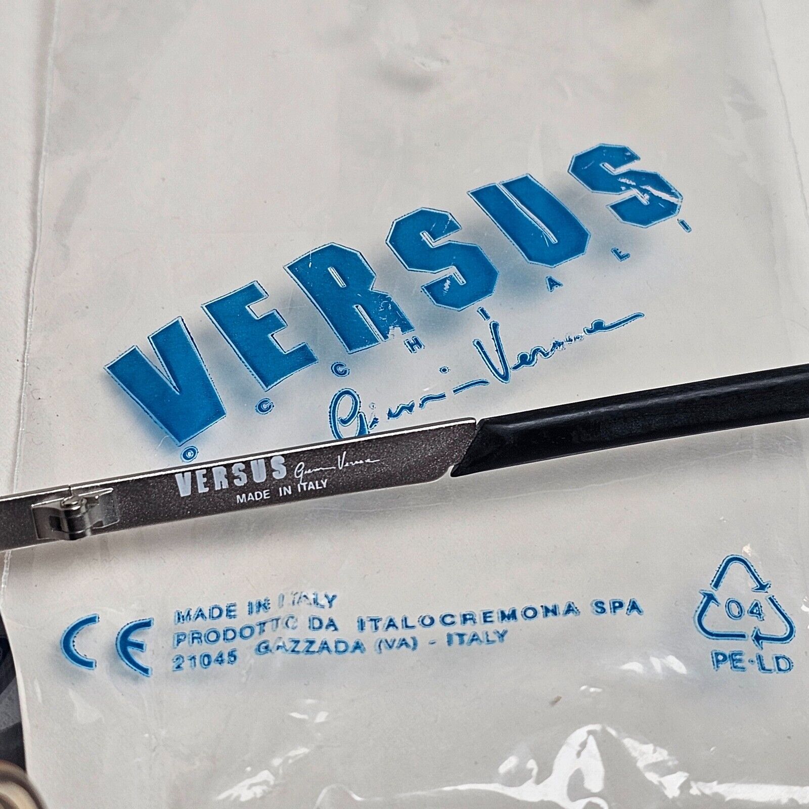Versus Sunglasses 1996 by Gianni Versace Vintage Silver Hexagon MOD F09 COL 40M