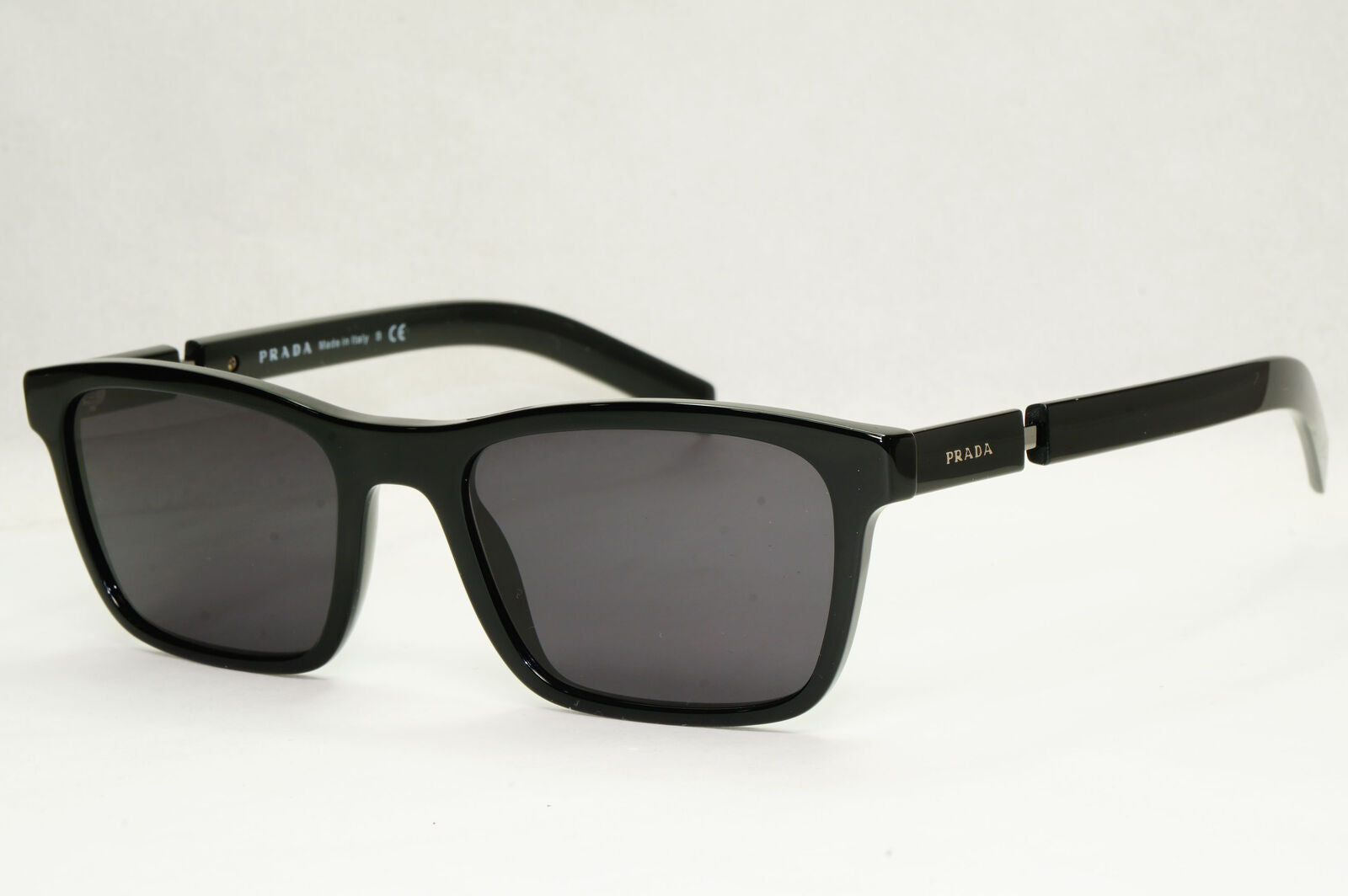 Prada Sunglasses Black Square Glossy Mens Fashion PR16XV VPR 16X 1AB-1O1 53mm