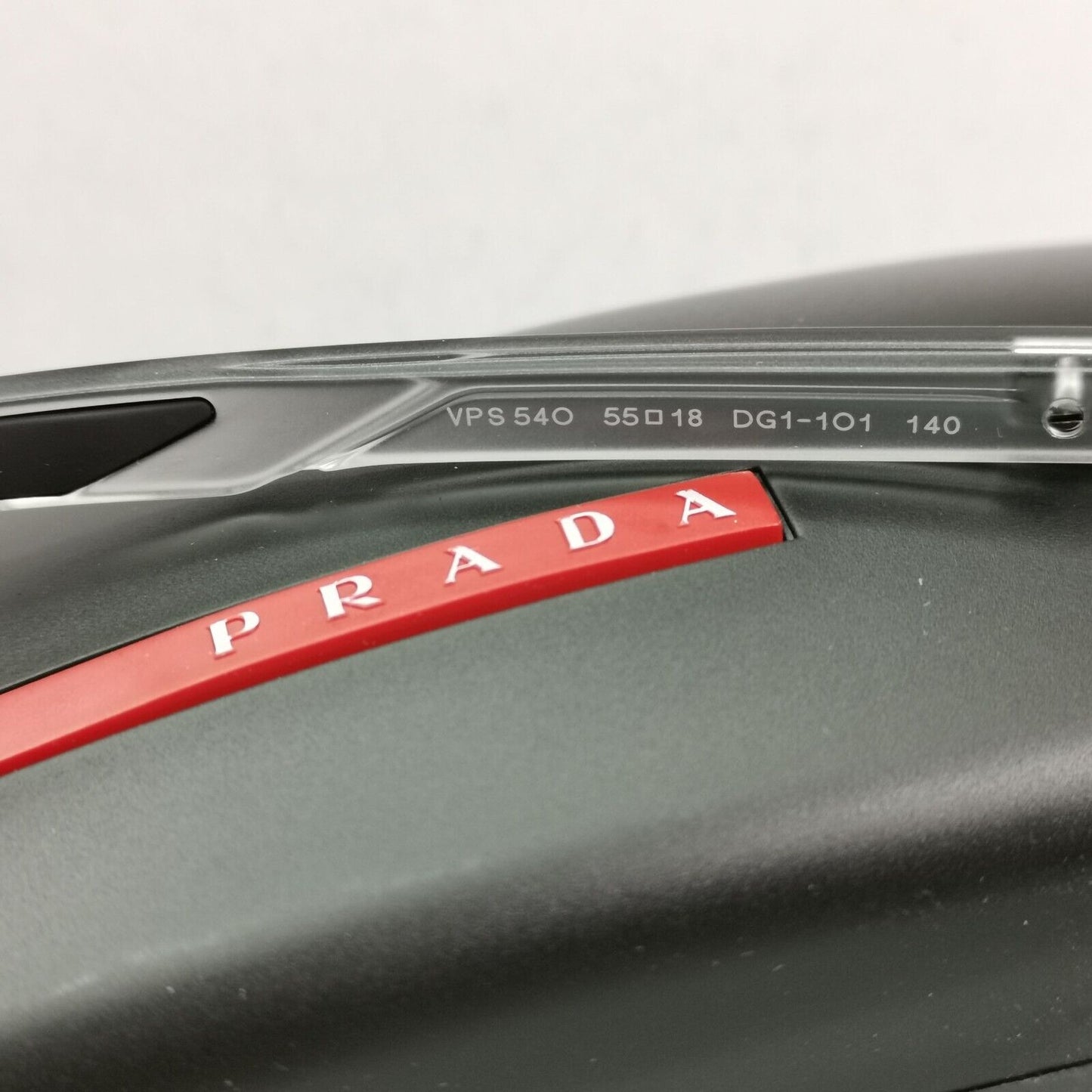 Prada Sunglasses Grey Black Red Stripe Mens PS54OV VPS 54O DG1-1O1 55mm