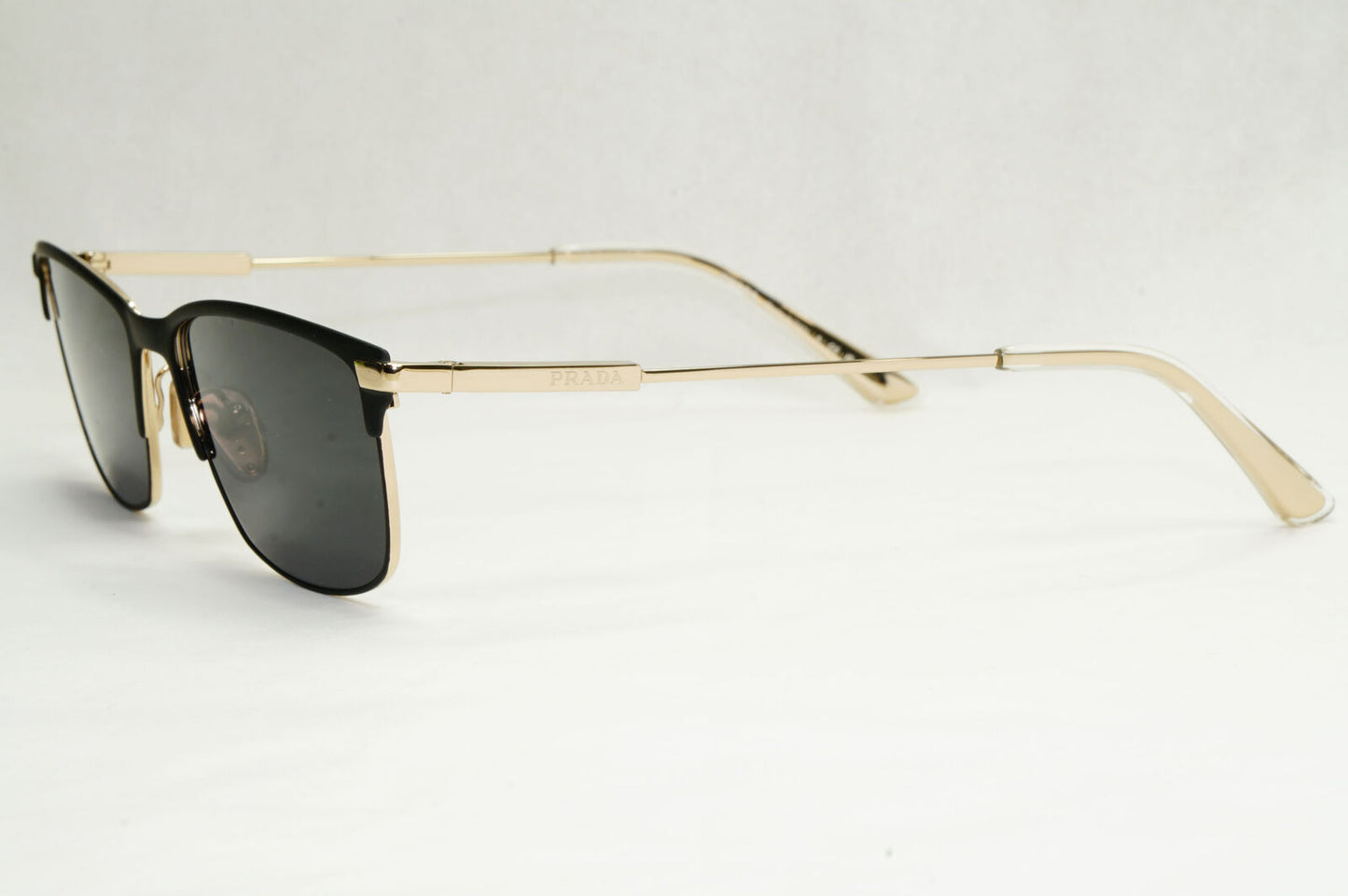 Prada Sunglasses Gold Black Metal Rectangle PR55ZV VPR 55Z 1BO-1O1 55mm