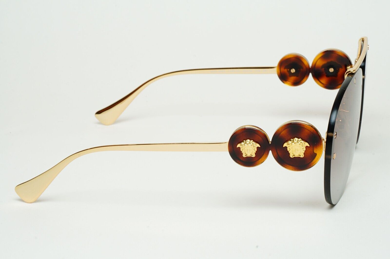 Versace Sunglasses Rimless Pilot Gold Medusa Brown MOD VE 2250 1488/89