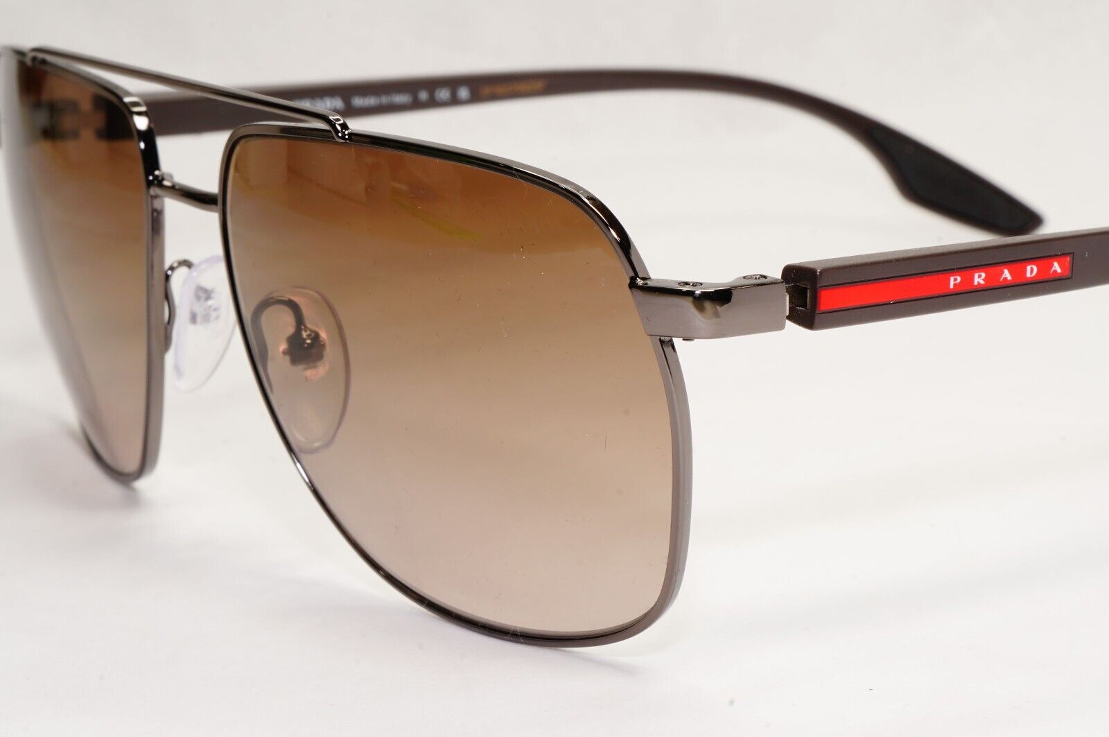 Prada Sunglasses Brown Gradient Pilot Gunmetal PS55VS SPS 55V 5AV-1X1 59mm
