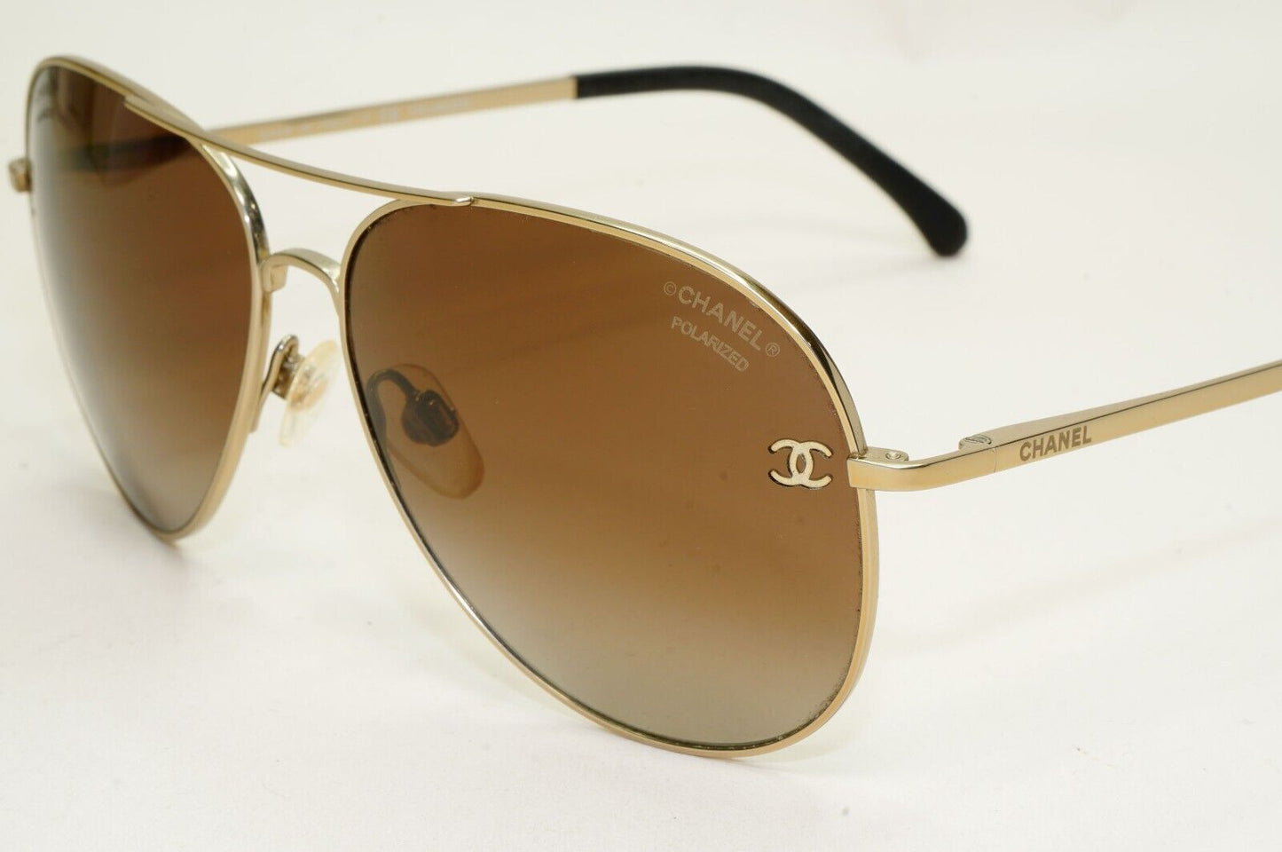 Chanel Sunglasses Polarized Titanium Gold Brown Pilot 4189-T-Q c.395/S9 091124