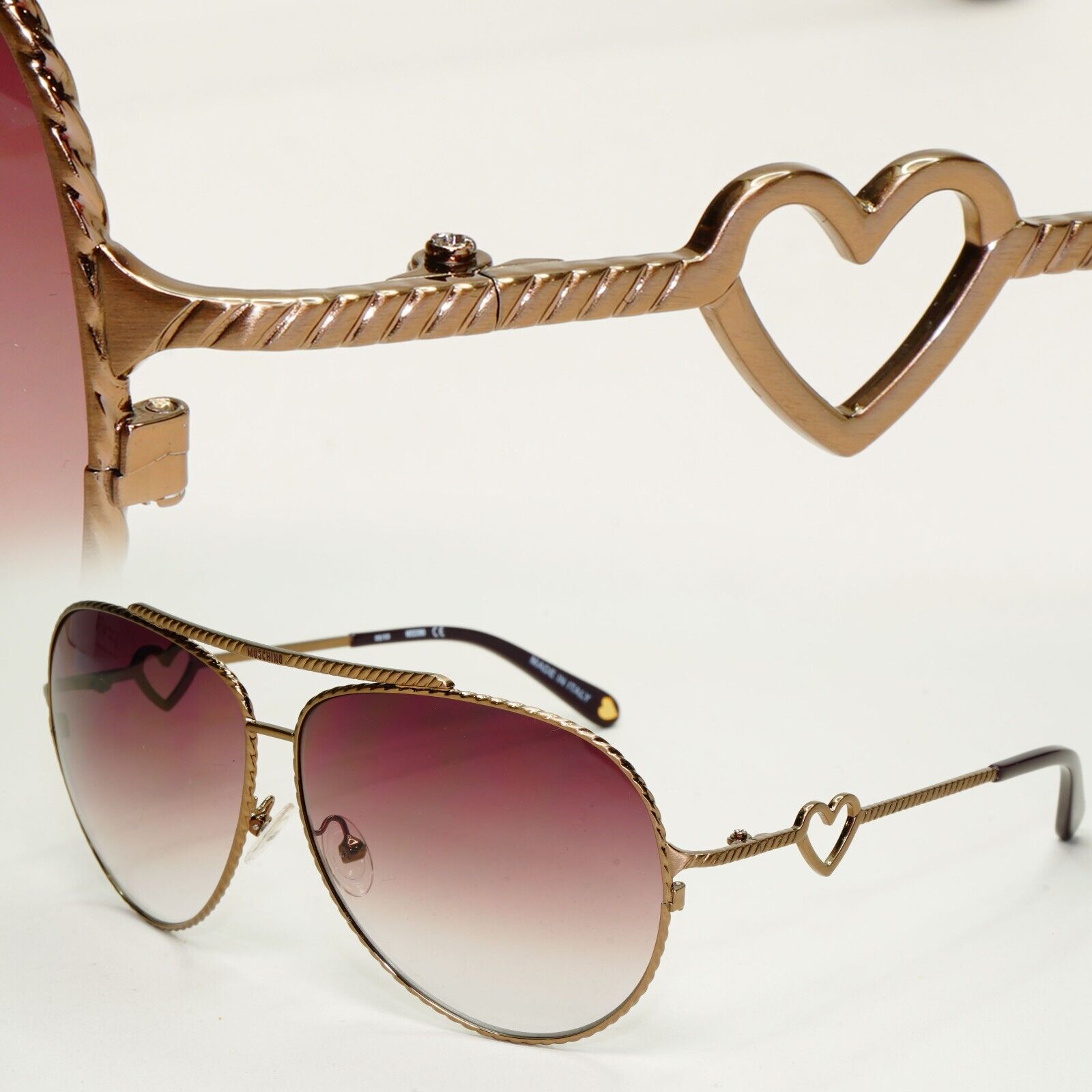 Moschino Sunglasses 2005 Vintage Pilot Bronze Brown Gradient MO538 04 101124