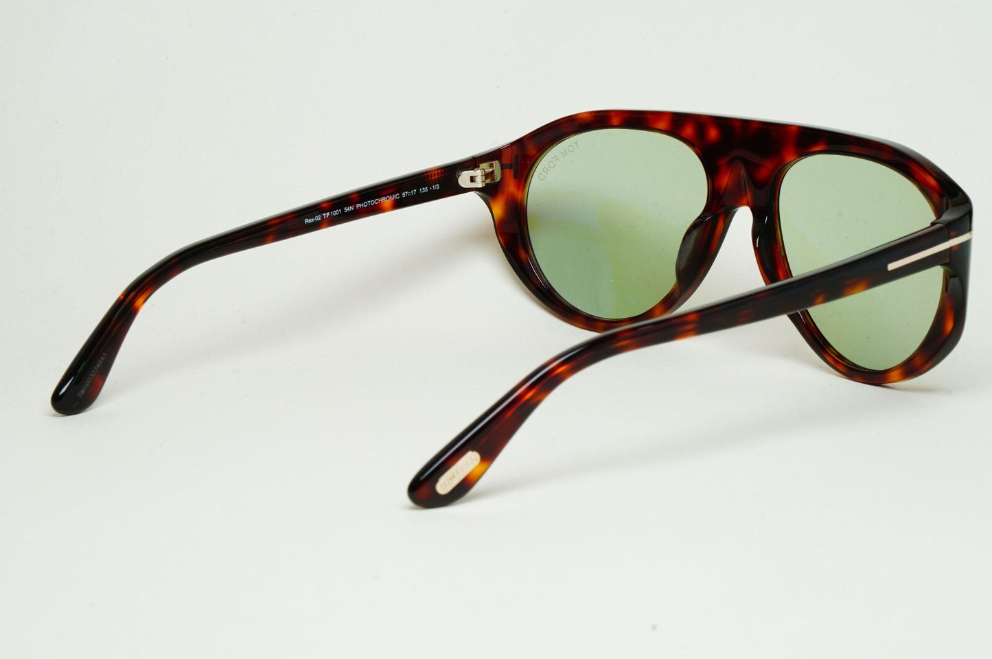 Tom Ford Sunglasses Rex-02 Photochromic Green Brown Tortoise FT1001 TF 1001 54N
