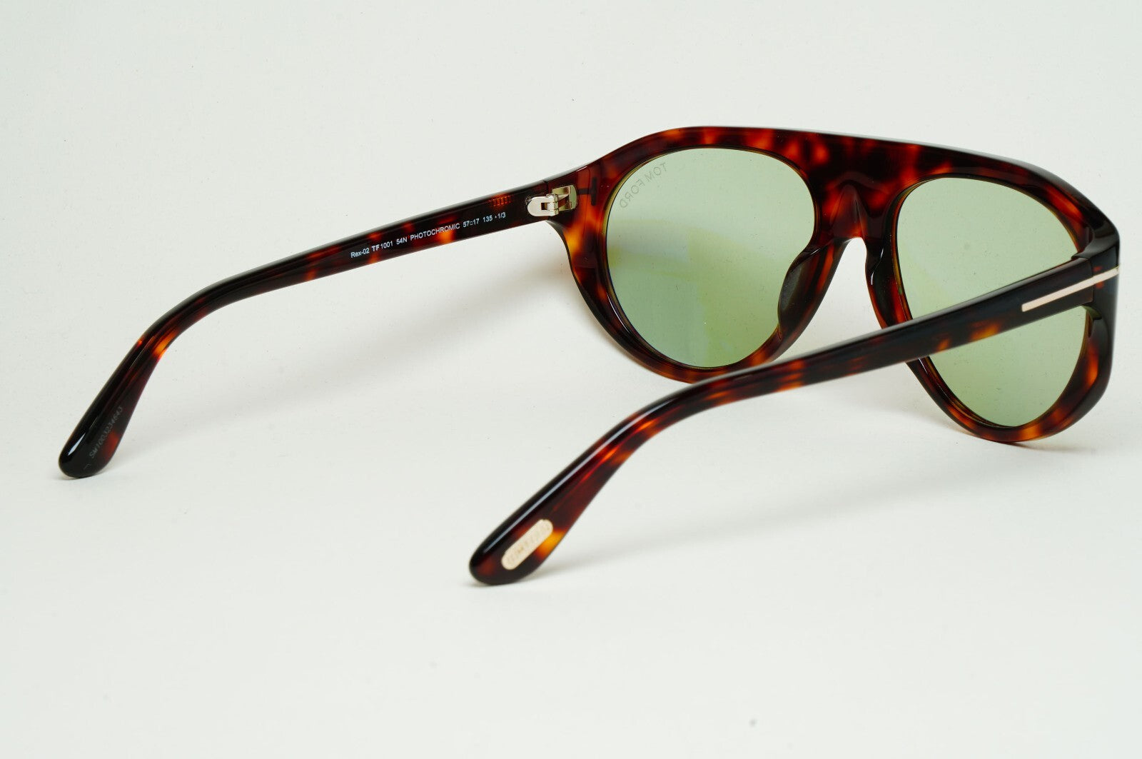 Tom Ford Sunglasses Rex-02 Photochromic Green Brown Tortoise FT1001 TF 1001 54N