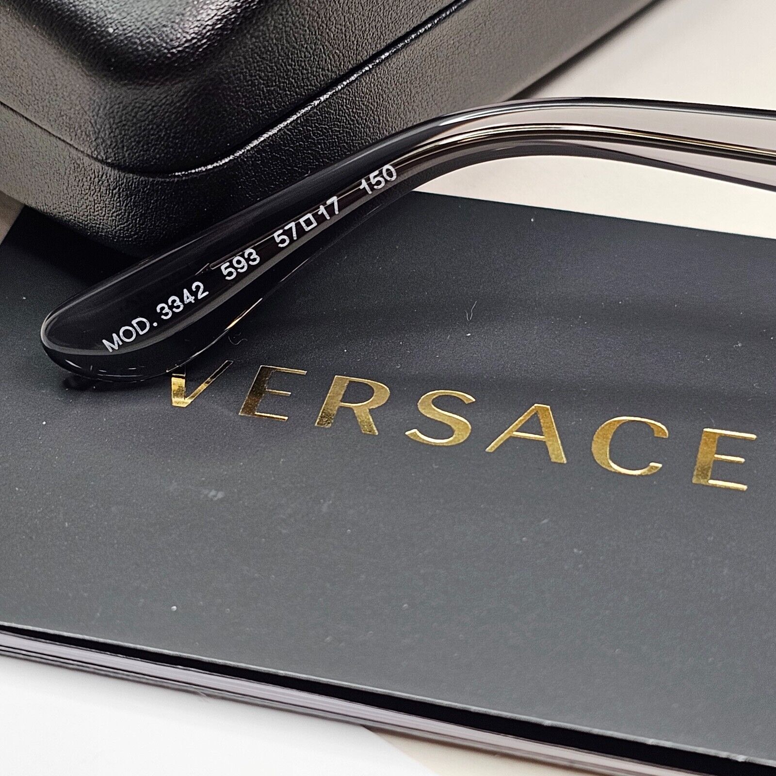 Versace Sunglasses Grey Transparent Black Square Medusa MOD 3342 593 57mm