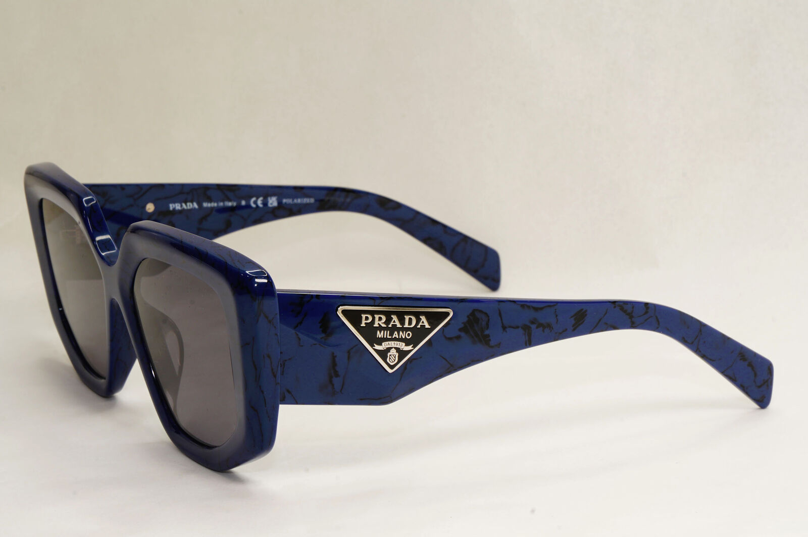Prada Sunglasses Polarised Blue Marble Triangle Square PR14ZSF SPR 14Z-F 18D-5Z1