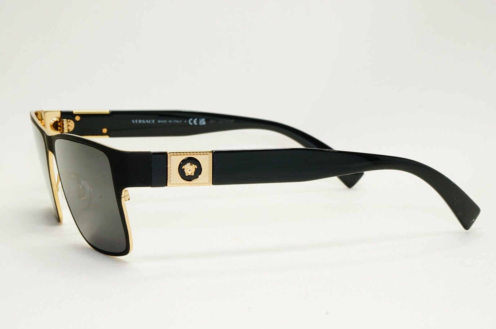 Versace Sunglasses Black Gold Medusa Square Metal MOD VE 1274 1436 57mm