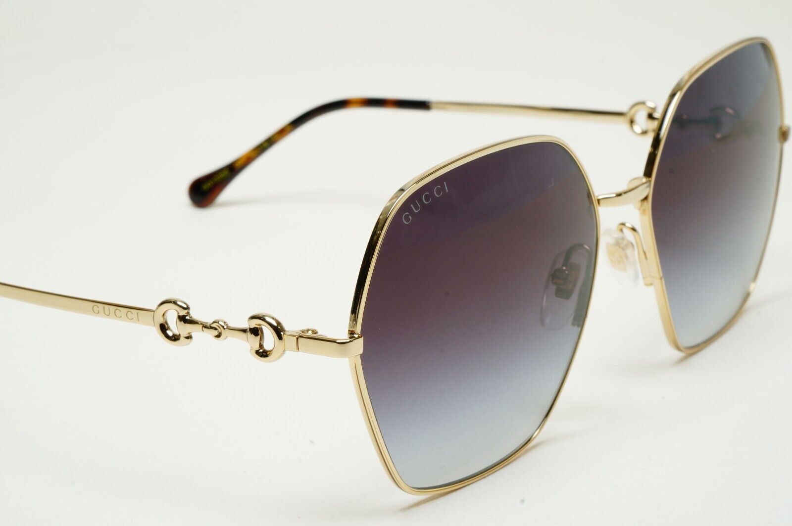 Gucci Sunglasses 2023 Hexagon Oversized Gold Grey Gradient GG1335S 001 170125