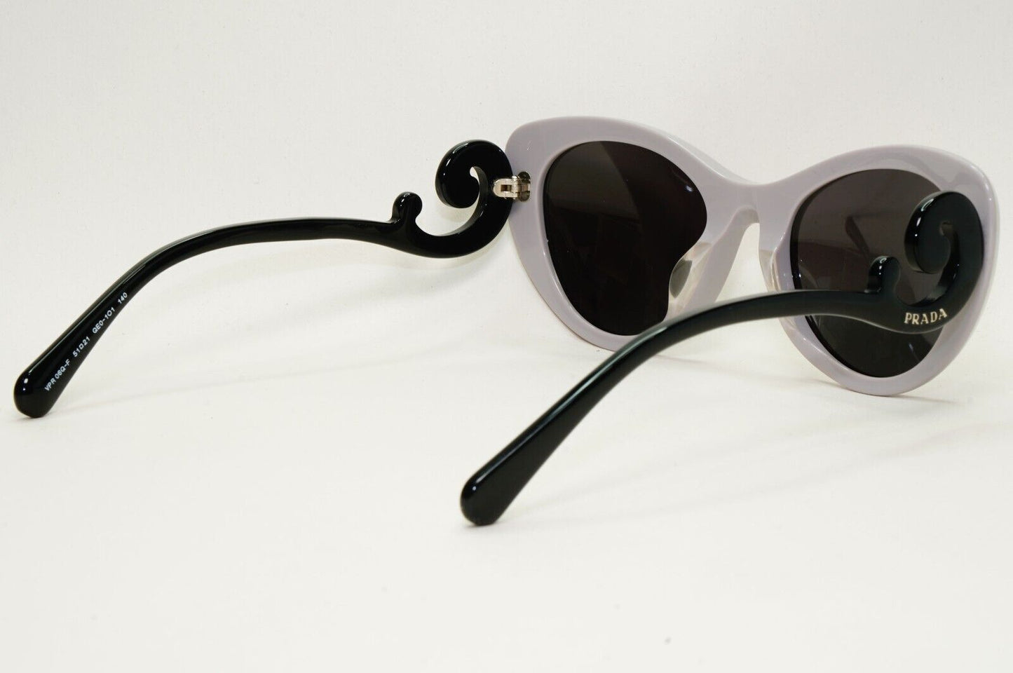 Prada Sunglasses Baroque Swirl Lilac Black Cat Eye PR06QV-F VPR 06Q-F QE0-1O1