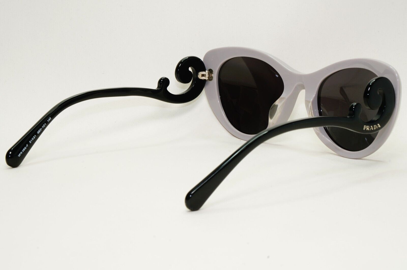 Prada Sunglasses Baroque Swirl Lilac Black Cat Eye PR06QV-F VPR 06Q-F QE0-1O1