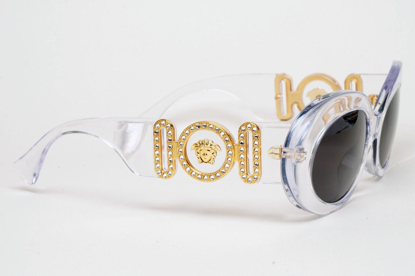 Versace Sunglasses Crystal Transparent Black Gold Medusa MOD VE 4426BU 148/1W