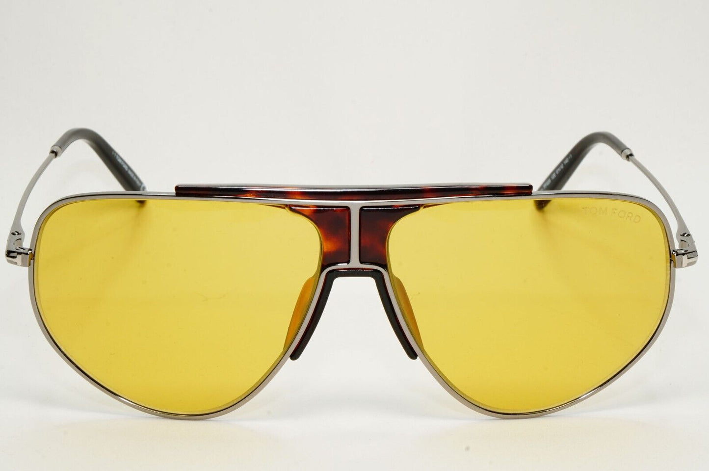 Tom Ford Sunglasses Addison Ruthenium Grey Yellow Brown Pilot FT0928 TF 928 12E