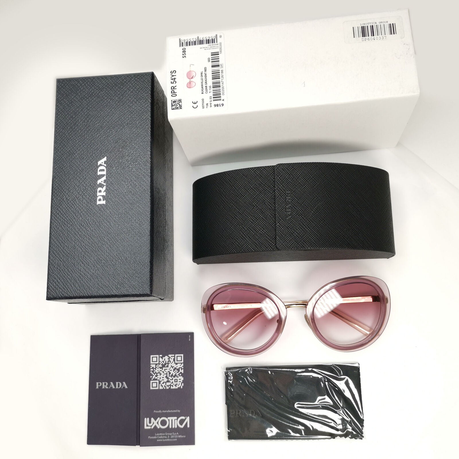 Prada Sunglasses Round Red Opal Buganville Violet Round PR54YS SPR 54Y 05Y-02O