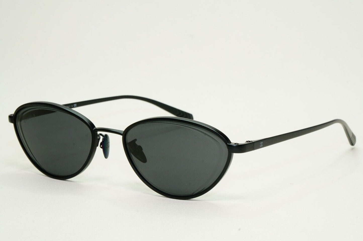Chanel Sunglasses Black Cat Eye Metal 4255 c.101/S4 55mm